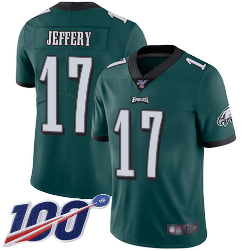 Men Philadelphia Eagles 17 Alshon Jeffery Midnight Green Team Color Vapor Untouchable NFL Jersey Limited 3